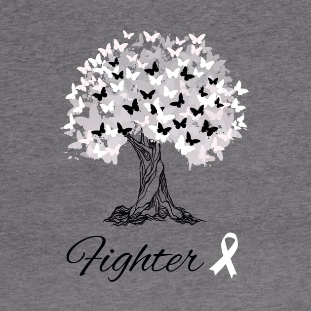 Raising Support & Awareness Fighter Tree With Butterflies by MerchAndrey